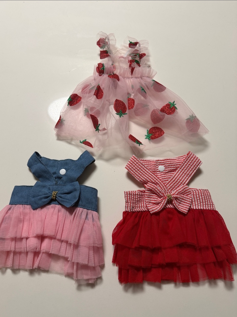 Cute 3 pieces X SMALL DOG DRESSES